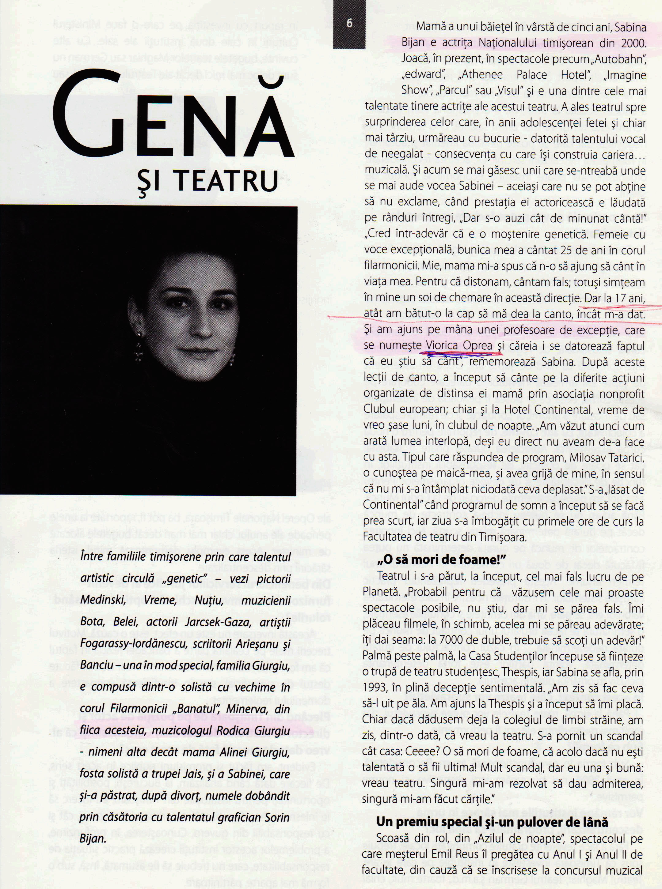 Material de presă — Fosta componenta a fostei trupe POP’s – Minola Szikszaj, instructor Oprea Viorica.